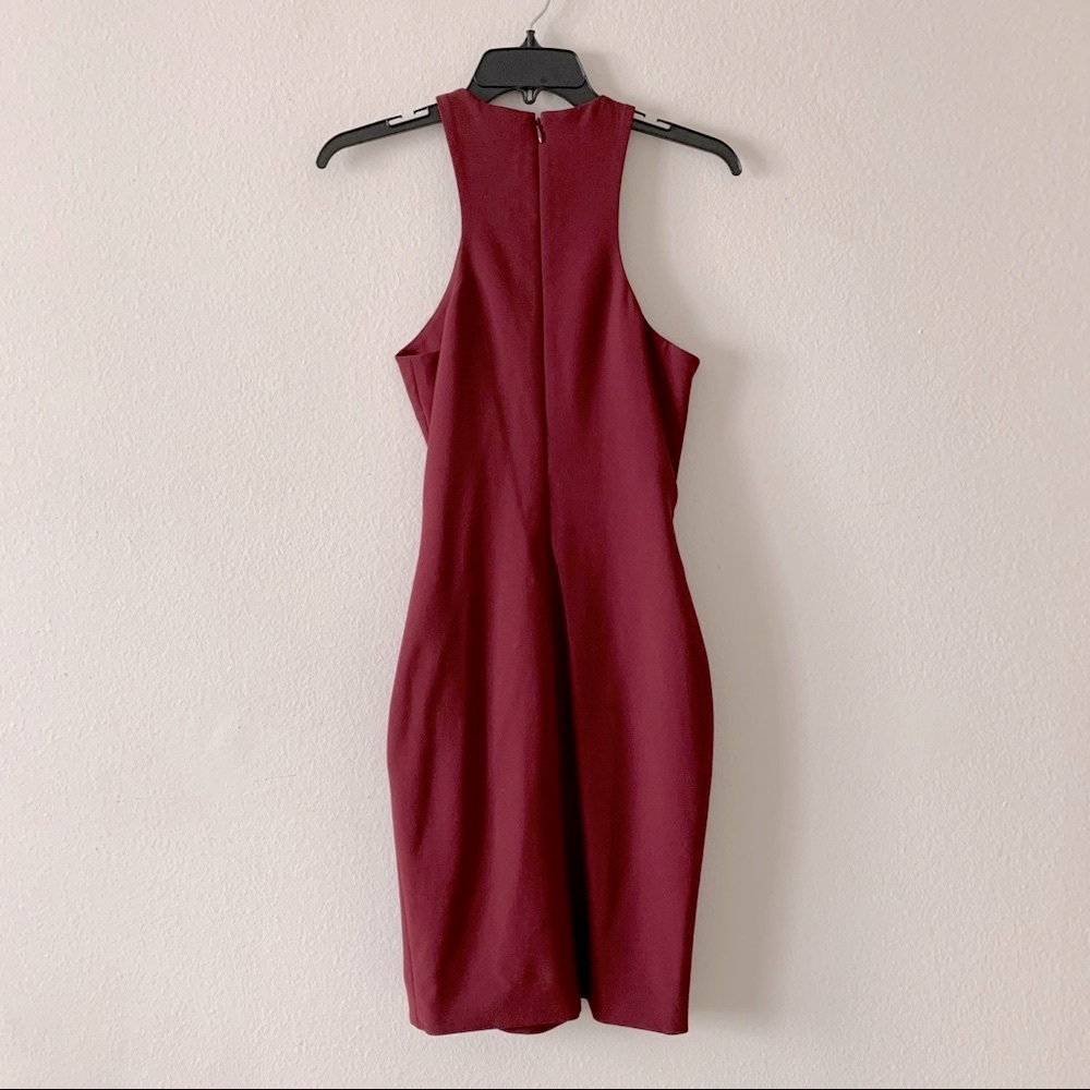 Elizabeth and James Wine Bodycon Braided Dress - Picture 2 of 11